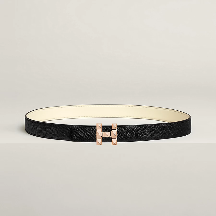 H Infini belt buckle & Reversible leather strap 24 mm - Image 1